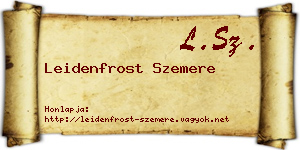 Leidenfrost Szemere névjegykártya